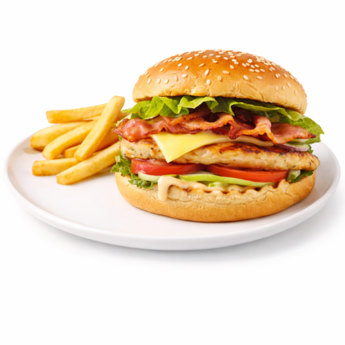 Charbroiled Chicken Club Burger - littlegeorgesexpresspizza.com